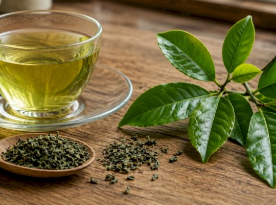 Zöld tea és a levél amiből készül